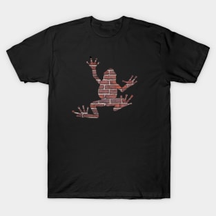 textured with a red brick wall pattern - minimal design T-Shirt